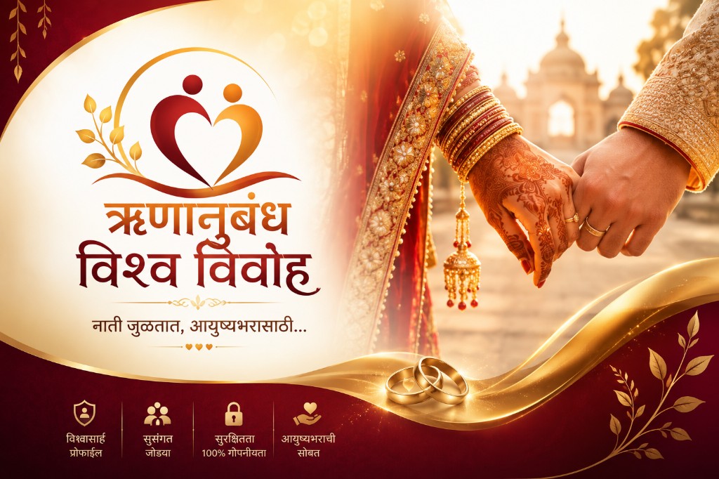 ऋणानुबंध विश्व विवाह — विश्वासार्ह प्रोफाईल, सुसंगत जोड्या, गोपनीयता आणि आयुष्यभराची सोबत